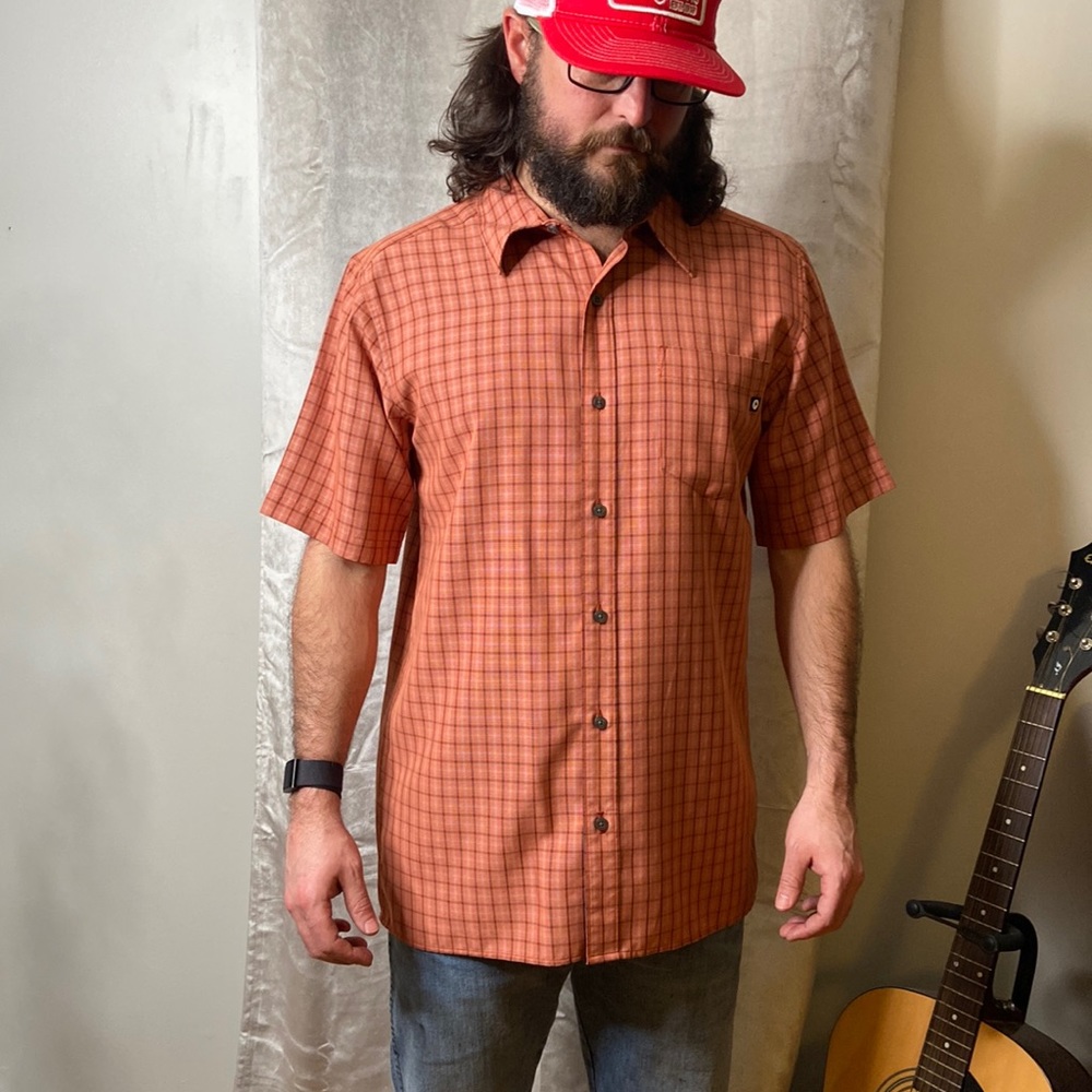 Marmot orange outdoor hiking shirt